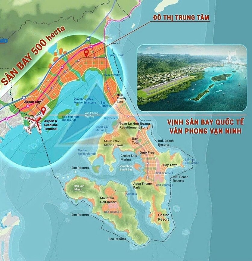 Bản đồ vị trí đặc khu kinh tế Bắc Vân Phong tại Khánh Hòa
